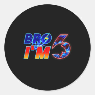 Sticker Rond Frère Im 6e anniversaire de la famille des garçons