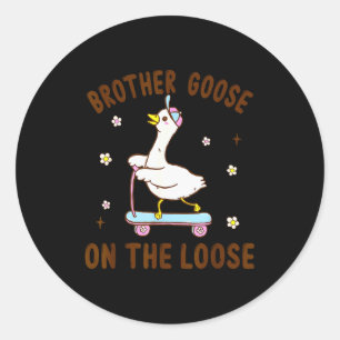 Sticker Rond Frère Oie En Liberté Anniversaire Drôle Correspond