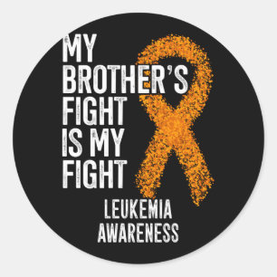 Sticker Rond Frères de leucémie masculine Le combat est le comb