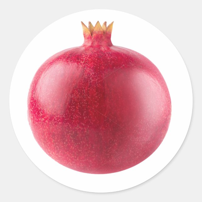Sticker Rond Fresh Whole Red Pomegranate Fruit Healthy Food Art (Devant)