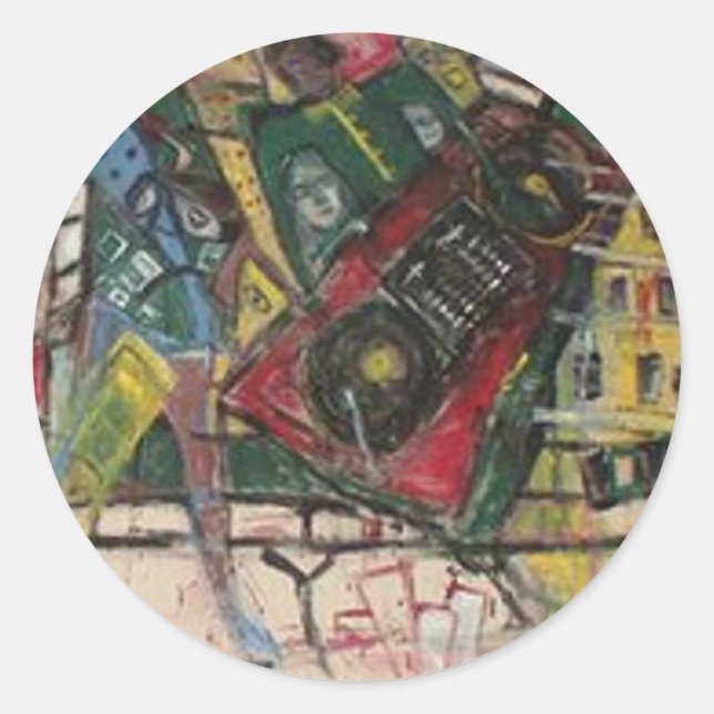 STICKER ROND FRESQUE HIP HOP (Devant)