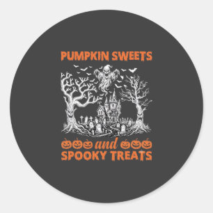 Sticker Rond Friandises de citrouille Traitements effrayants Ch