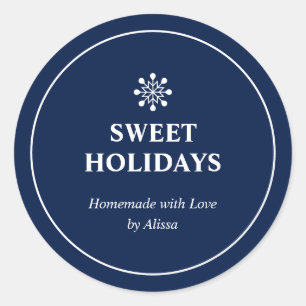 Sticker Rond Friandises de Noël maison vertes pour les fêtes