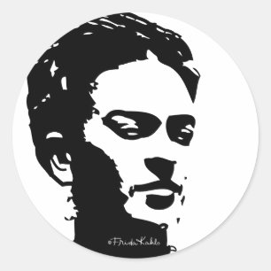 Sticker Rond Frida Shadow Portrait