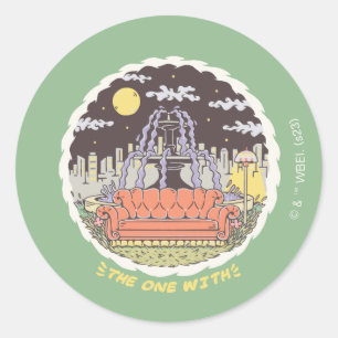 Sticker Rond FRIENDS™ Fontaine de dessin animé