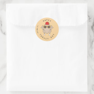 Sticker Rond FRIENDS™ Joyeuse fête de la dinde