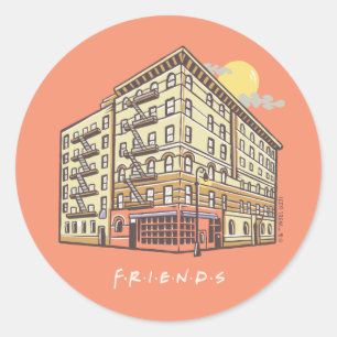 Sticker Rond FRIENDS™   L'immeuble de l'appartement de Monica