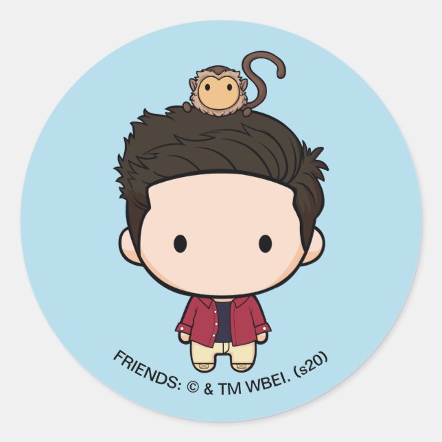 Sticker Rond FRIENDS™| Ross Chibi (Devant)