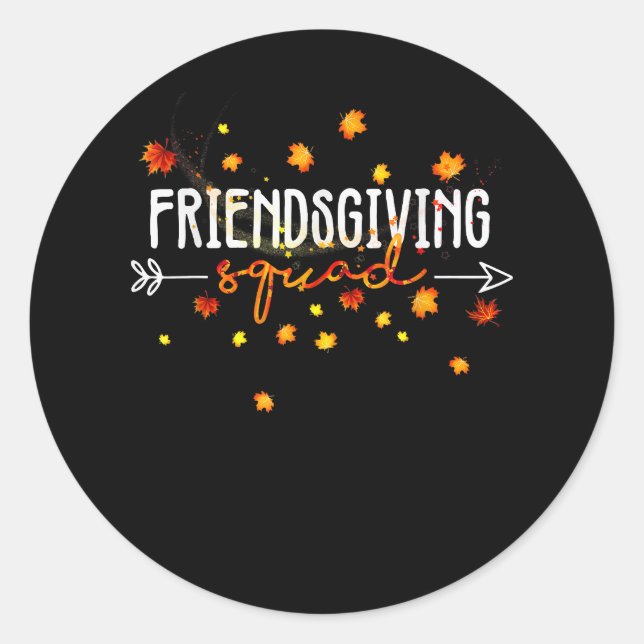 Sticker Rond Friendsgiving Squad Thanksgiving Friend Friend (Devant)