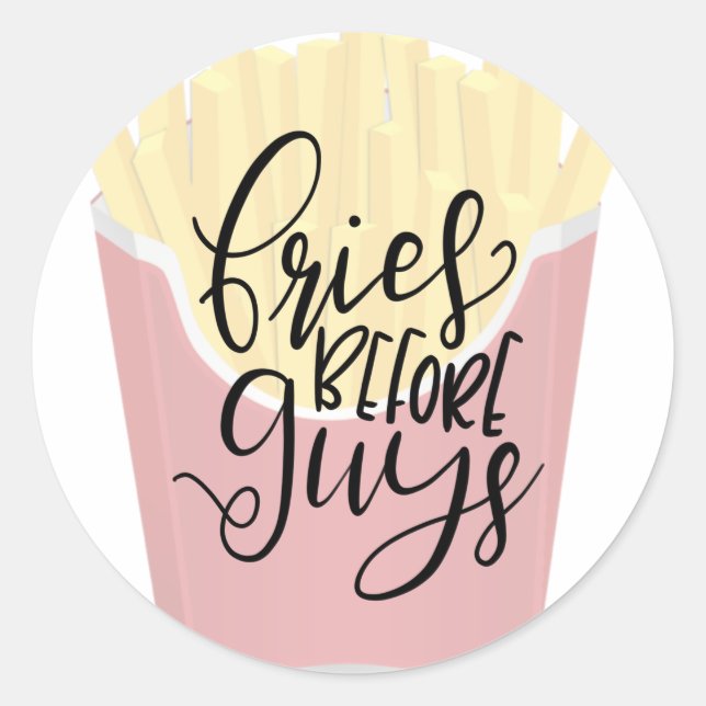 Sticker Rond FRIES AVANT LES GARS, chemises sassy, accessoires  (Devant)