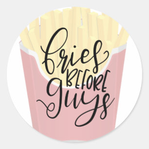 Sticker Rond FRIES AVANT LES GARS, chemises sassy, accessoires 