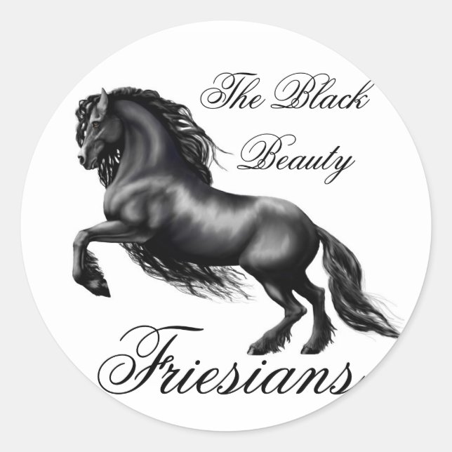 Sticker Rond Friesians, lettre noire (Devant)