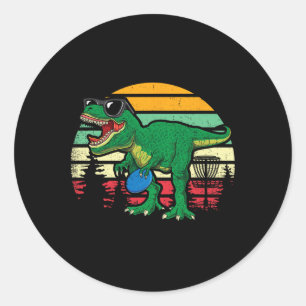Sticker Rond Frisbees Dino Mignon T Rex Dinosaure Enfants Garço