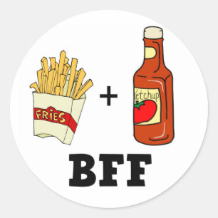 Sticker Rond frites et Ketchup BFF