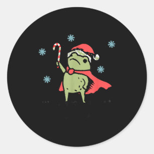Sticker Rond Frog Huzzah Frog Chevalier Épée Drôle Mème Citatio
