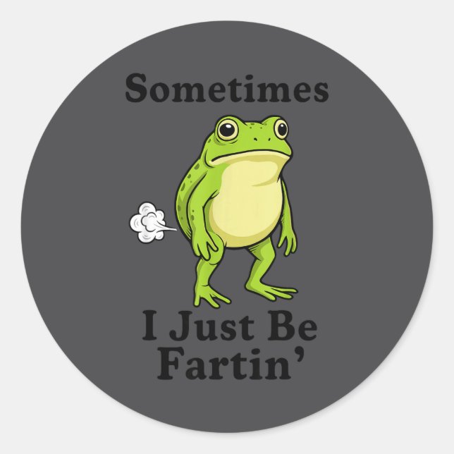 Sticker Rond Frog Just I Fartin Sometimes Crew (Devant)