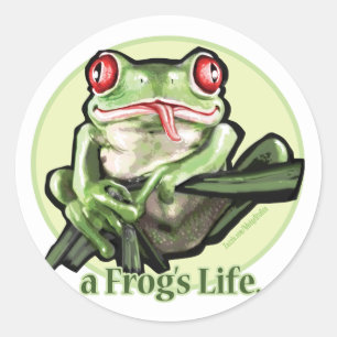 Sticker Rond frog_life_zazzle1