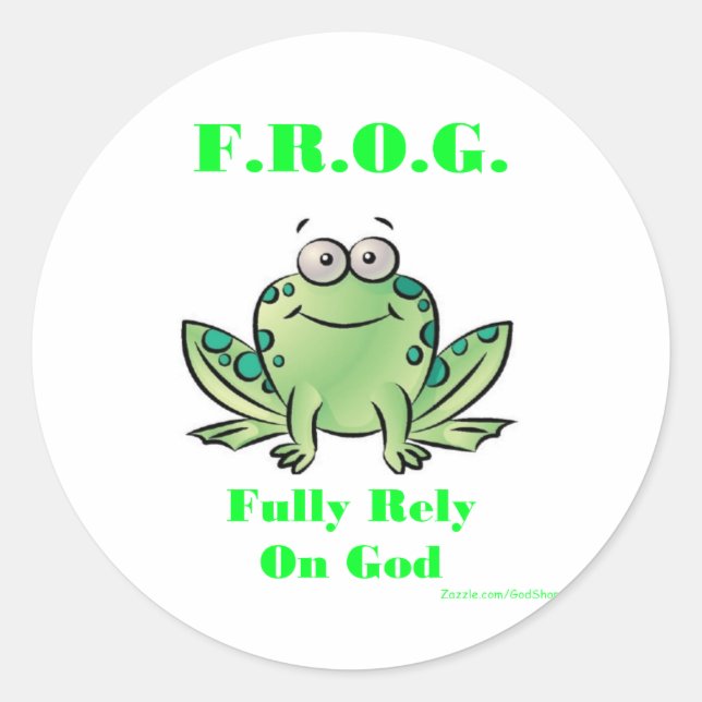 Sticker Rond FROG (Pleinement confiance en Dieu) (Devant)