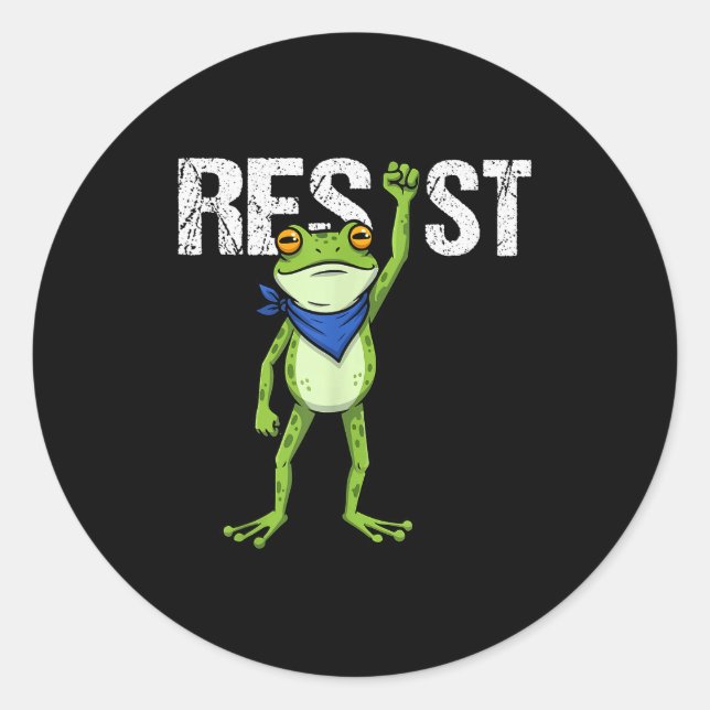 Sticker Rond Frogs Resist - Rtland Frog Protest Funny  (Devant)