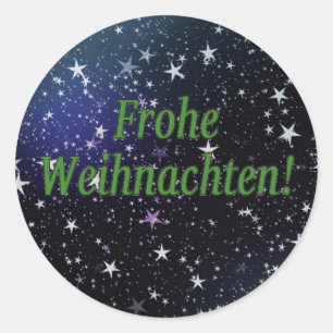 Sticker Rond Frohe Weihnachten ! Joyeux Noël dans le gf