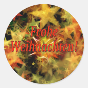 Sticker Rond Frohe Weihnachten ! Joyeux Noël dans le rf