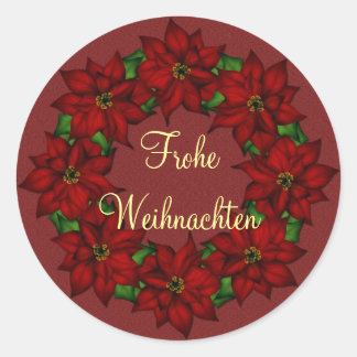 Sticker Rond Frohe Weihnachten - Weihnachtsstern Motiv