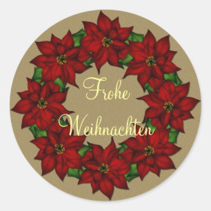 Sticker Rond Frohe Weihnachten - Weihnachtsstern Motiv