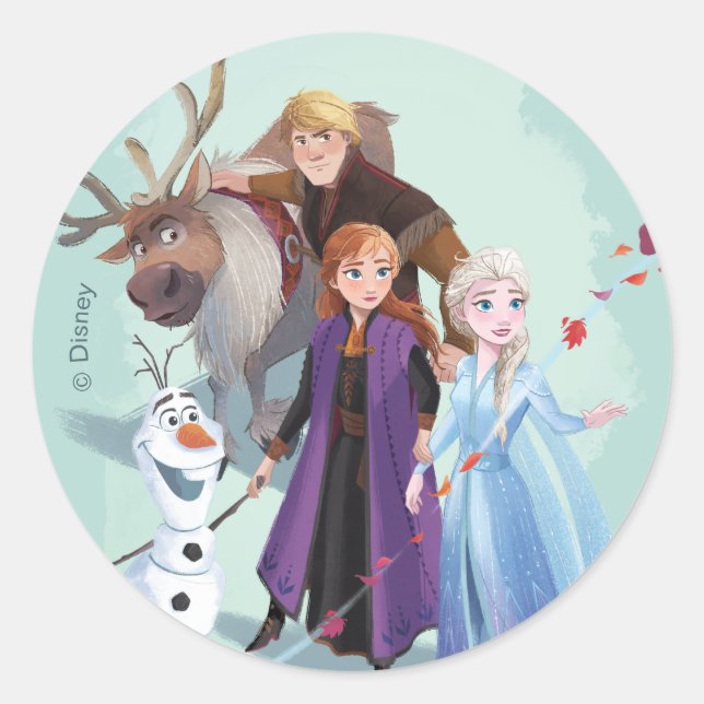 Sticker Rond Froid 2 : Anna, Elsa & Friends | Modifier (Devant)