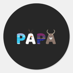 Sticker Rond Froid Papa Et Maman Anniversaire Papa Famille Fête