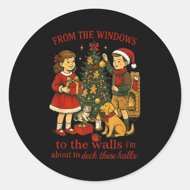 Sticker Rond From The Windows To The Walls Christmas Fun  (Devant)
