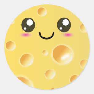 Sticker Rond Fromage bon Cute Kawaii