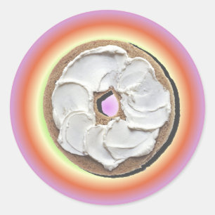 Sticker Rond Fromage de bagel et fondu