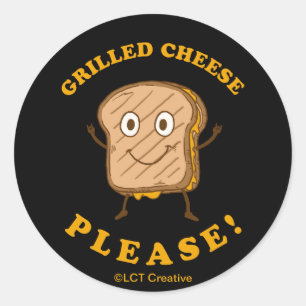 Sticker Rond Fromage Grillé S'il vous plaît