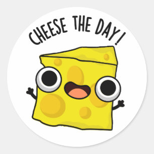 Sticker Rond Fromage Le Jour Amusant jeu de nourriture