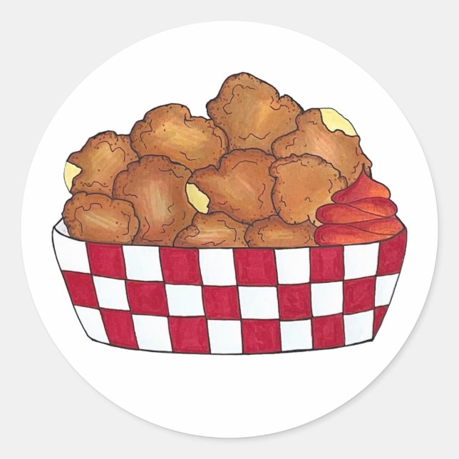 Sticker Rond Fromages frits Profondes Courdes Minnesota Wiscons (Devant)