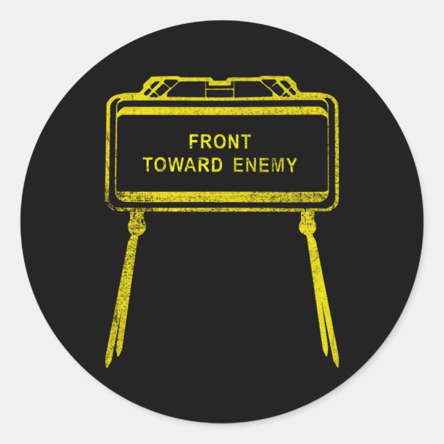 Sticker Rond Front militaire vers la mine Claymore M18A1 de l'e (Devant)