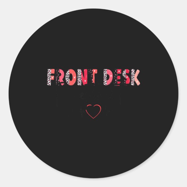 Sticker Rond Front Receptionist Desk Valentines Day Hostal Nurs (Devant)