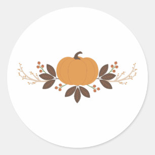 Sticker Rond Frontière Citrouille d'automne