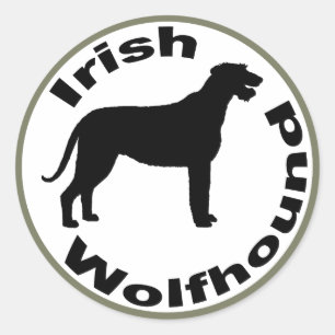 Sticker Rond Frontière de cercle de chien-loup irlandais