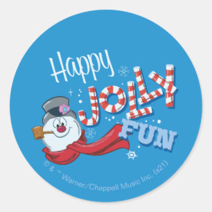 Sticker Rond Frosty the Snowman™ Joyeux Jolly Fun