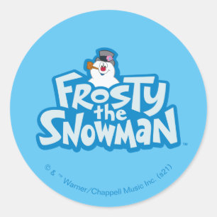Sticker Rond Frosty the Snowman™   Logo empilé gelé