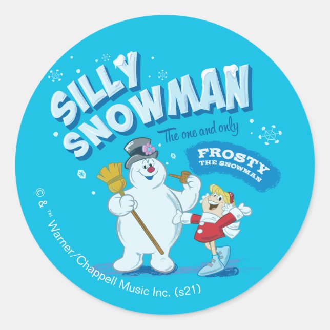 Sticker Rond Frosty the Snowman™ | "Silly Snowman" (Devant)