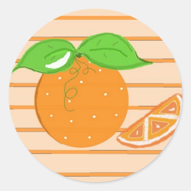 Sticker Rond Fruit aux agrumes (Devant)
