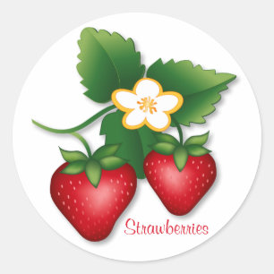 Sticker Rond Fruit aux fraises doux d'été