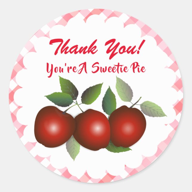 Sticker Rond Fruit aux pommes rouges | MERCI (Devant)