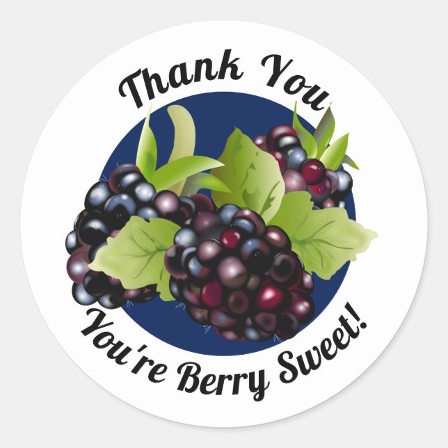 Sticker Rond Fruit Blackberry | Sceau d'enveloppe de Merci (Devant)