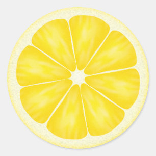 Sticker Rond Fruit Citrus jaune