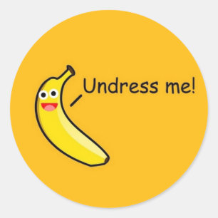 Sticker Rond Fruit de banane amusant