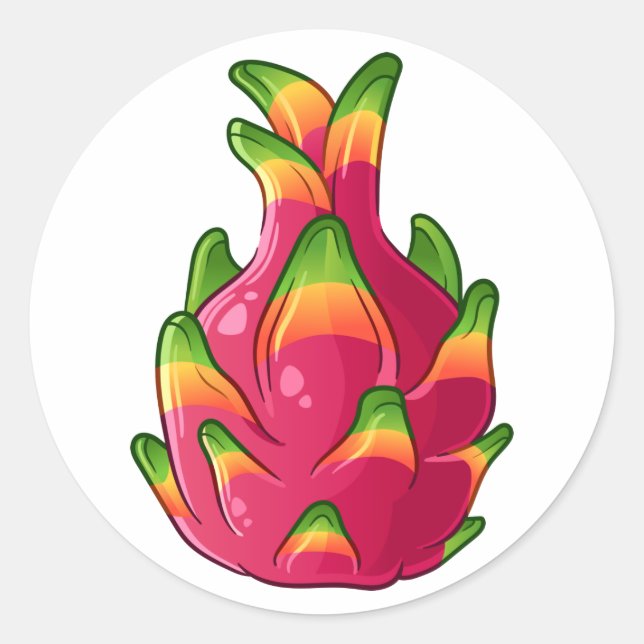 Sticker Rond Fruit dragon (Devant)