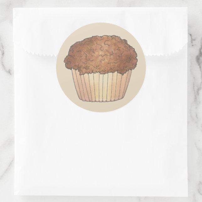 Sticker Rond Fruit Fraîche Croustillant Muffin Vente de pain Fo (Sac)
